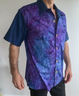 Blue Colour Shirt Watercolour Design - Split Shirt