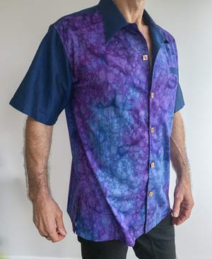 Blue watercolour design shirt W300