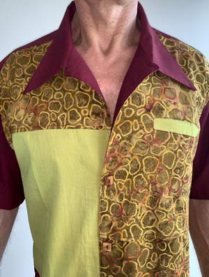 Ochre Cotton Shirt Stone Design - Teaser Shirt W300